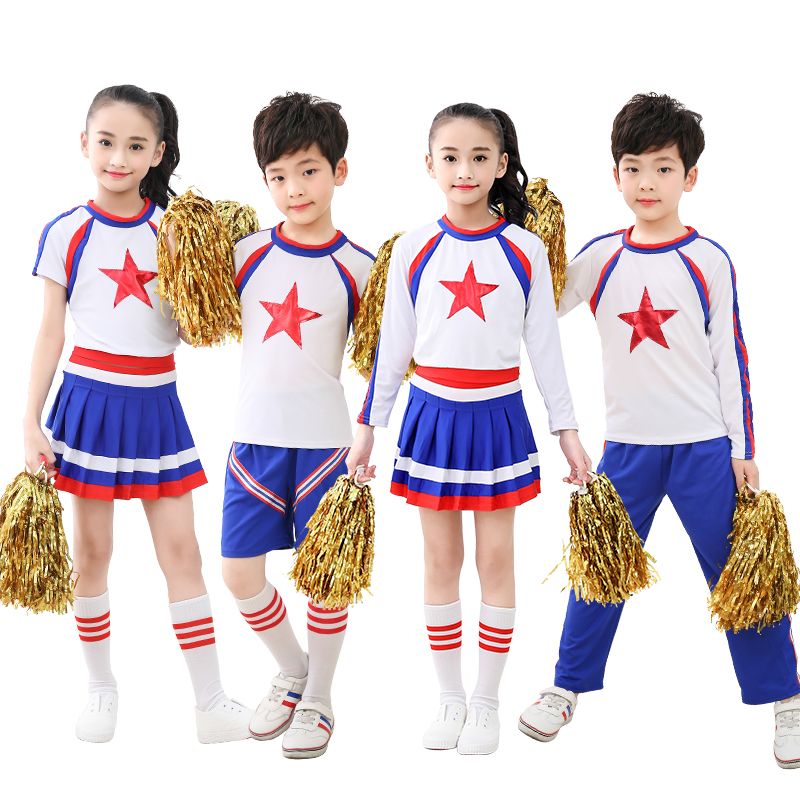 Grosshandel Cheerleader Uniform Kostum Stage Performance Beifallfuhrer 2 Stuck Klage Jungen Madchen Tanzen Kostum Cheerleader Kostum Tanzen Von Bingquanwat 18 64 Auf De Dhgate Com Dhgate