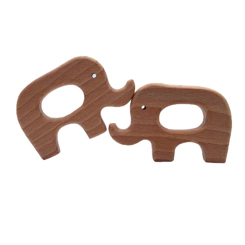 wooden elephant teether