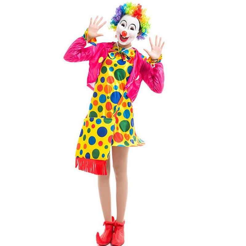 Moda adultos mujeres señora Cosplay payaso traje payaso bolsa zapatos guantes máscara accesorios Halloween carnaval fiesta Moda adultos mujeres señora Cosplay payaso traje payaso bolsa zapatos guantes máscara accesorios Halloween carnaval fiesta