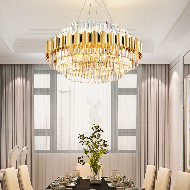 New Design Luxury Modern Crystal Chandelier Lighting Gold Stainless Steel Pendant Chandeliers Lights For Living Room Bedroom Dinning Room Antler