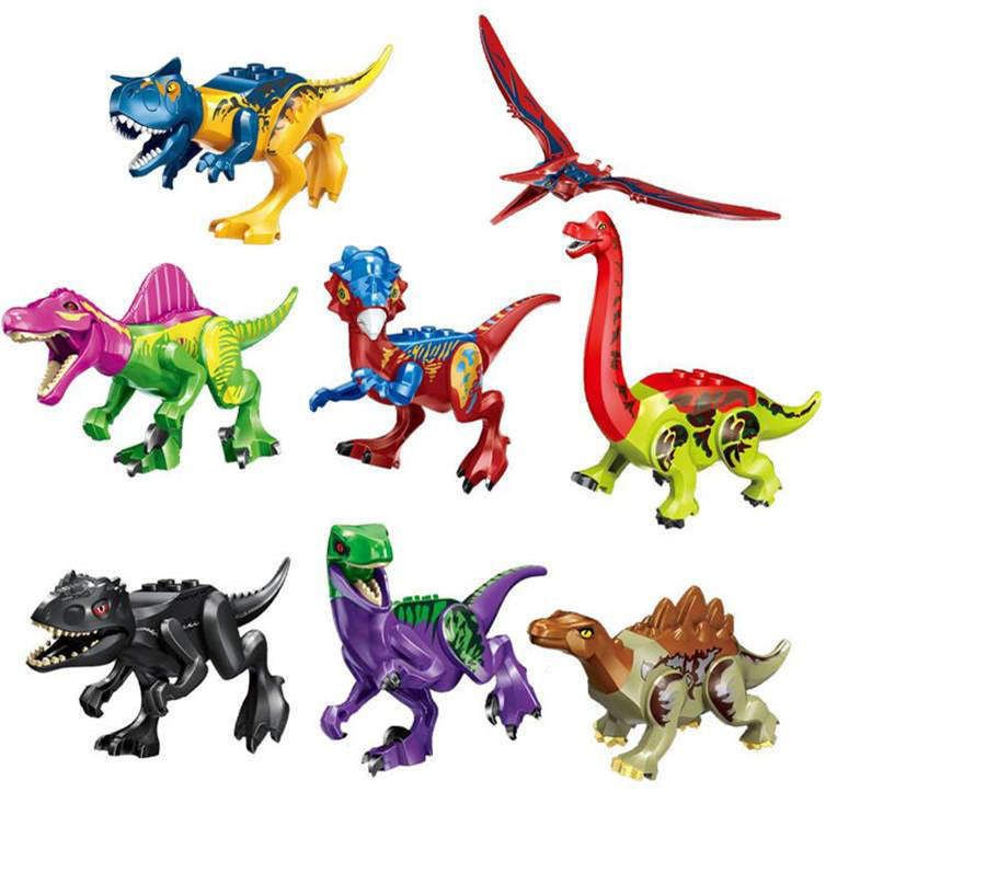 Acquista Nuovo Dinosauro Colorato Tyrannosaurus Dragon Sword Spinosaurus Thunder Drago Jurassic Montato Blocchi Di Dinosauro Bambini Giocattoli Dhl A 5 81 Dal Caige Dhgate Com