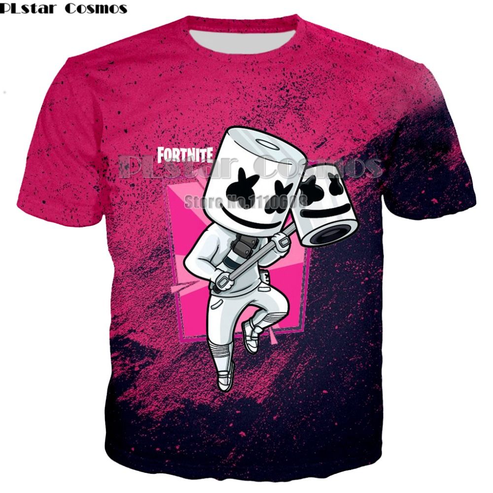 3D print DJ Singer Marshmello Short Sleeve T-Shirt Men//Women Casual Top Tee
