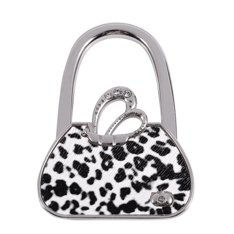 black and leopard print purse