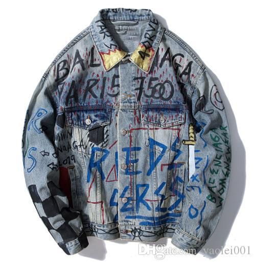 jaqueta jeans pintada a mao