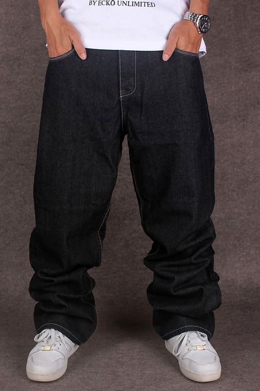 Compra Black Jeans Holgados Hip Hop Marca Con Los Pantalones Del Patín 2017  Hombres Suelta Verdadero Estilo Hip Hop Rap Jeans Barato | Entrega Rápida Y  Calidad | Es.Dhgate