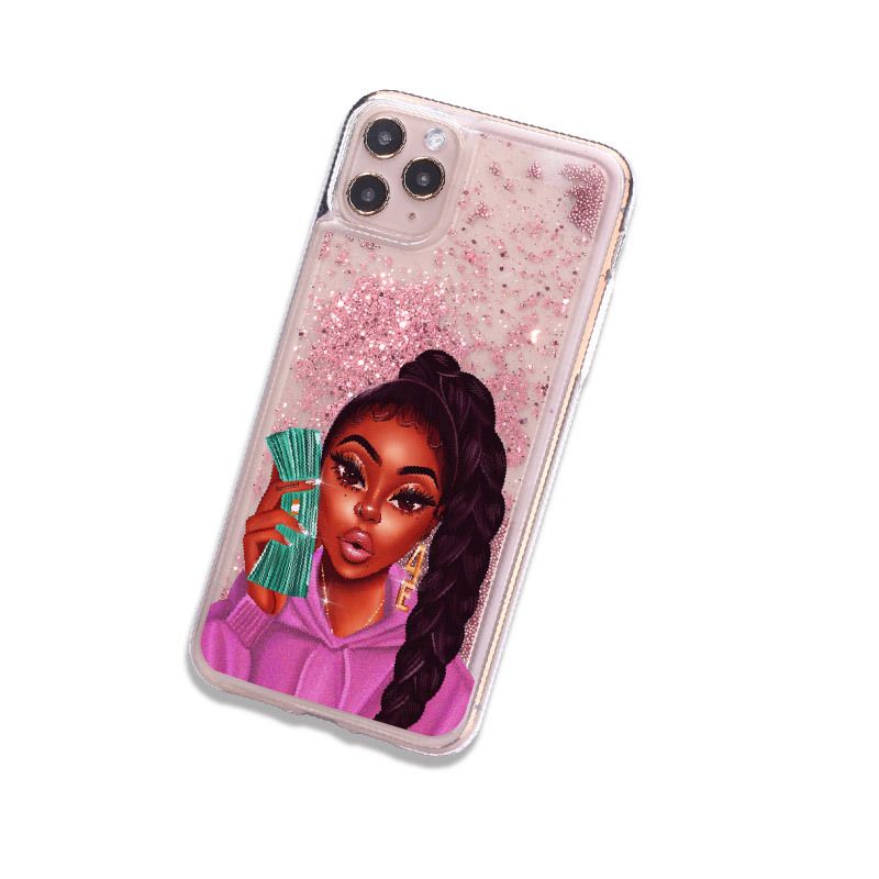 Wholesale Supply Make Money Cash Black Head Girls Sparkle For Iphone 12 Mini 11 X Xs Xr Max Pro 7 8 7plus 8plus 6 6s Liquid Glitter Phone Case Fundas Cover From ronchen1027 2 13 Dhgate Com