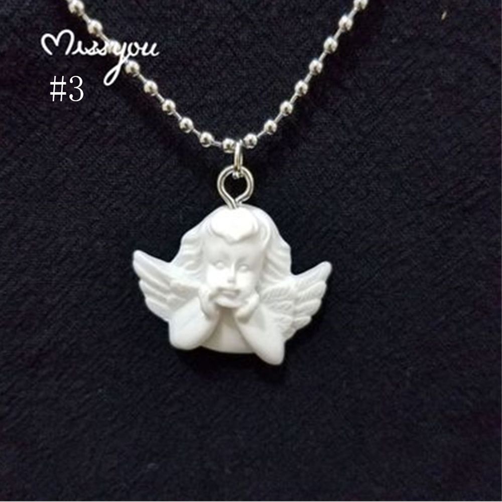 Cute Cupid Angel Pendant Stainless Steel Necklace Long Chain Baby Shaped Jewelry Sweetheart For Women Man