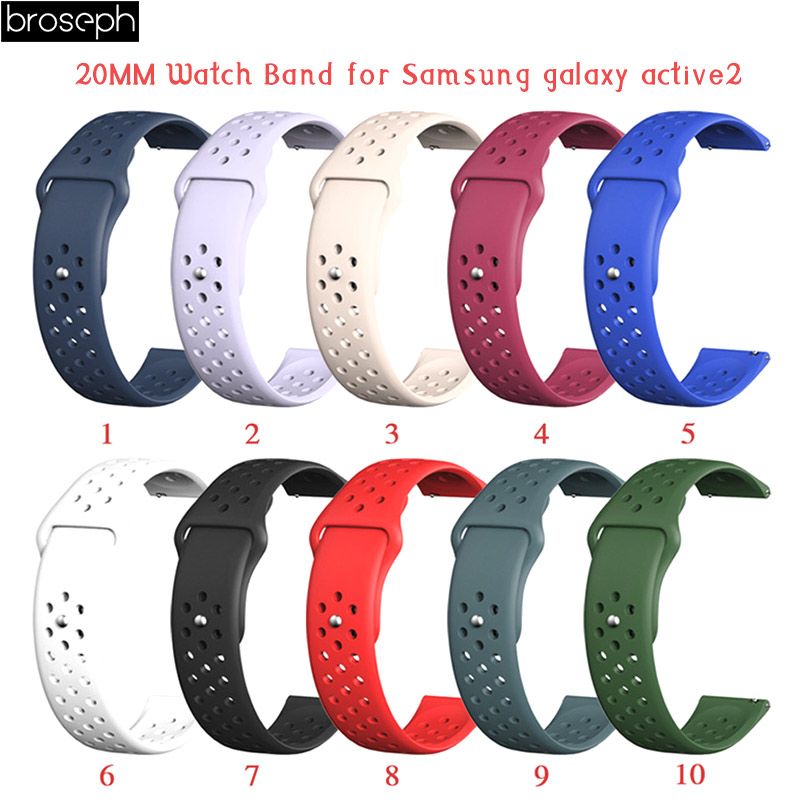 20mm Watch Strap For Samsung Galaxy Watch Active 2 Breathable Sport Band Belt Bracelet Correa Smart Accessories Rubber Watch Band Bertucci Watch Bands From Ogfashion 37 68 Dhgate Com