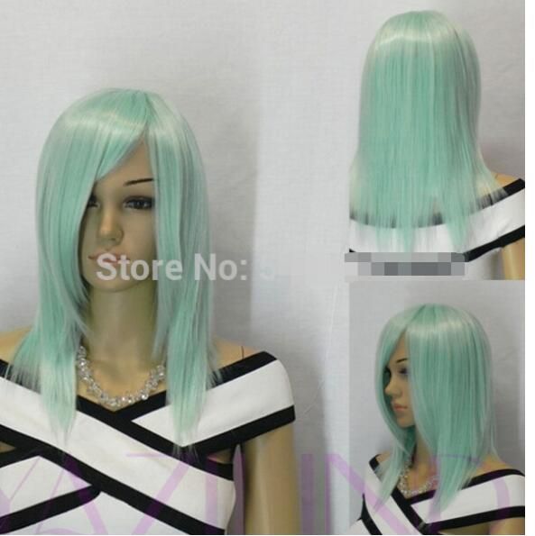 Free Shippin Women Unisex Medium Long Straight Wig Punk Rock