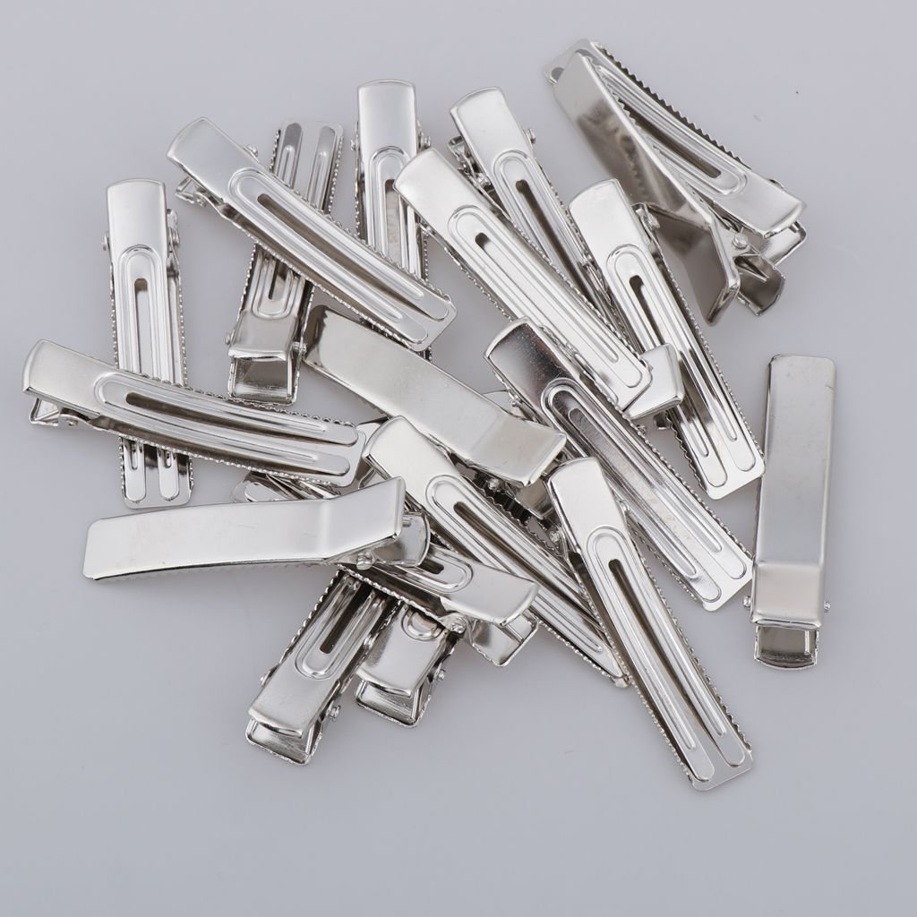 50PCS Single Prong Alligator Clips Flat Hairpins for Dolls DIY Making Craft