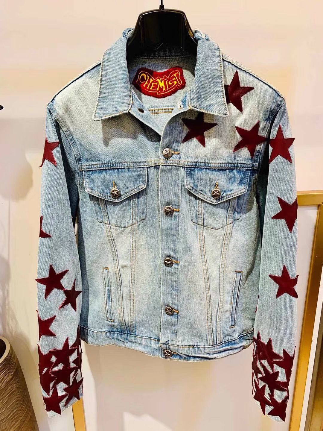 2020 Spring New Fashion Mens Designer Red Hentagram Decoration