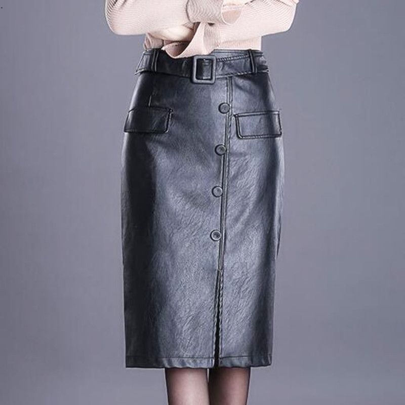 long leather skirt