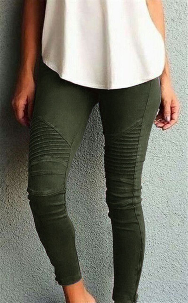 Compra Womens Biker Skinny Ankle Zipper Plisado Estiramiento Cintura Baja  Pantalones Lápiz Clásicos DHL Mujeres Más Nuevos Leggings Denim Jean  Leggings Barato | Entrega Rápida Y Calidad | Es.Dhgate
