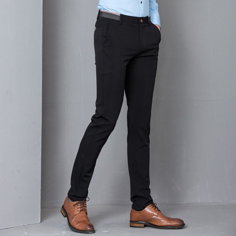 Compra Estiramiento Negro Flaco Pantalones De Vestir Hombres Fiesta Oficina  Traje Para Hombre Formal Lápiz Lápiz Negocios Slim Fit Pantalones  Masculinos Ocasionales Barato | Entrega Rápida Y Calidad | Es.Dhgate