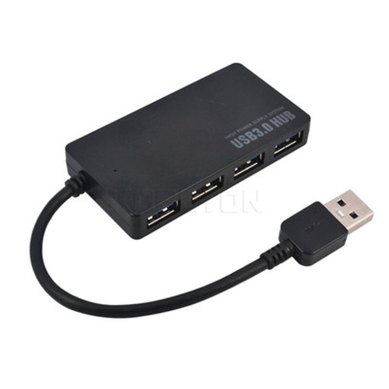 4 Ports USB 3.0 Hub 5Gbps Speed Compact Adapter Converter for PC Laptop D