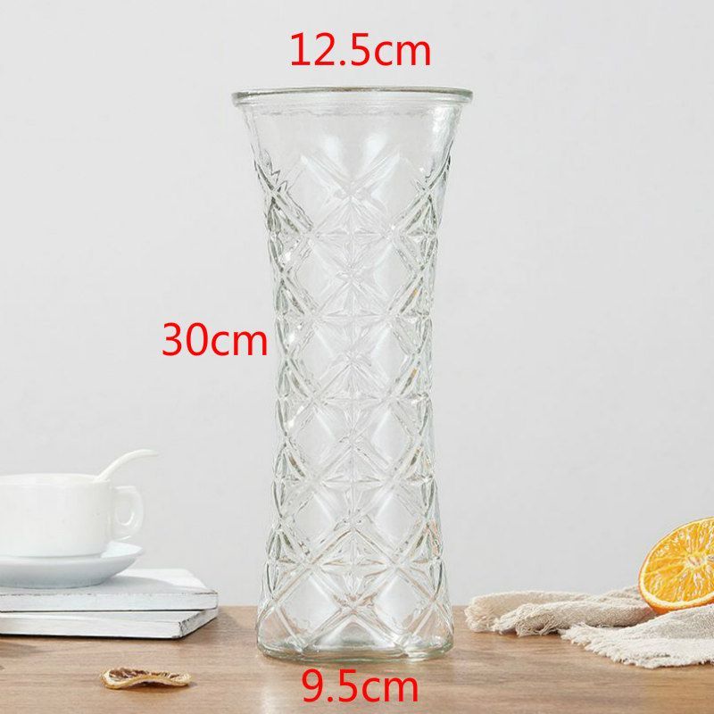 New European Large Glass Transparent Vase Living Room Decoration