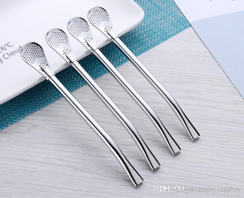 2018 Wholesale Stainless Steel Bombilla Straws Yerba Mate Straw Filter