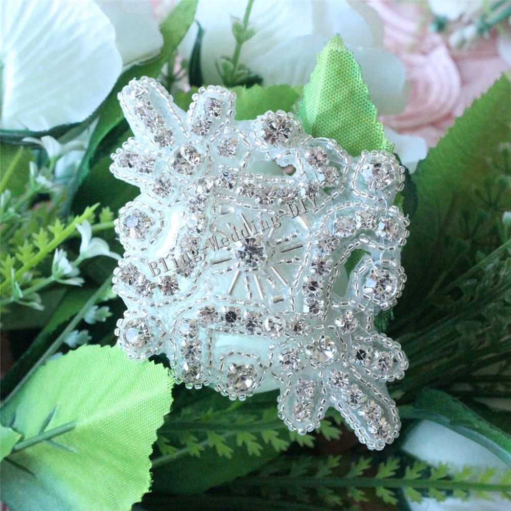 2019 Handmade Bling Sew On Hot Fix Beaded Crystal Silver
