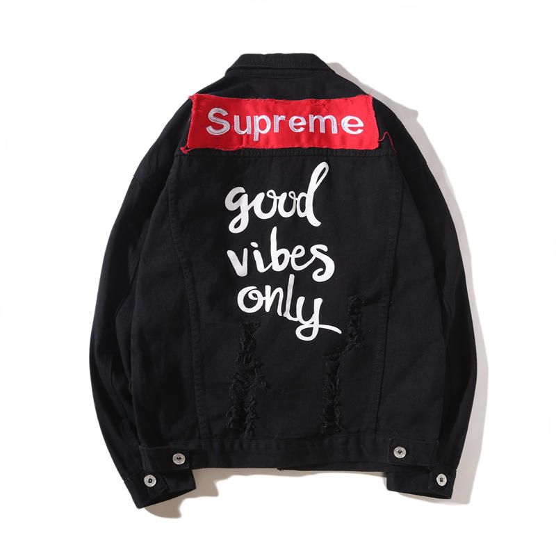 supreme denim jacket black