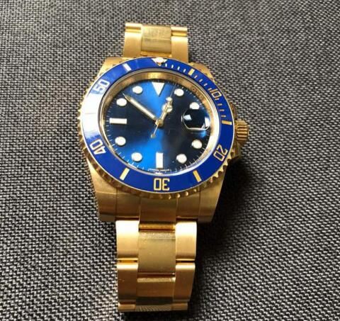 Compra Reloj De Moda De Lujo RELOJ Oro Amarillo Dial Azul Bisel De Cerámica  116618 PECHO 40 Mm Reloj Automático Para Hombre Reloj De Pulsera Para Hombre  Barato | Entrega Rápida Y