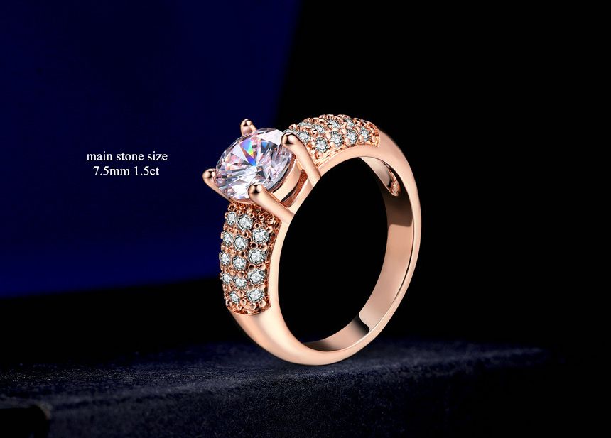 Trois tours Zircone Cubique Doigt Anneau Set 18 KRGP Mariage Bijoux Pour Femmes Trois tours Zircone Cubique Doigt Anneau Set 18 KRGP Mariage Bijoux Pour Femmes
