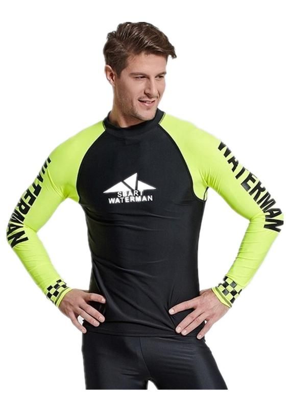 SANANG Men Long Sleeve Swimwear Shirts Diving Suit Surfing UV Protection Rashguard Tops for Water Sports