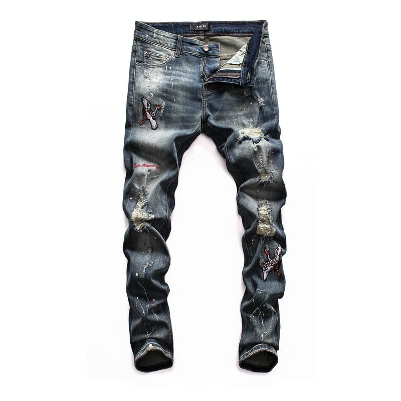 Compra Diseñadores De Los Pantalones Vaqueros De Europa Y América Hombres  2020 Nuevo Flaco Motorista Jeans Moda Del Motorista Denim General Flacas  Pantalones Casuales Ropa Para Hombre Barato | Entrega Rápida Y