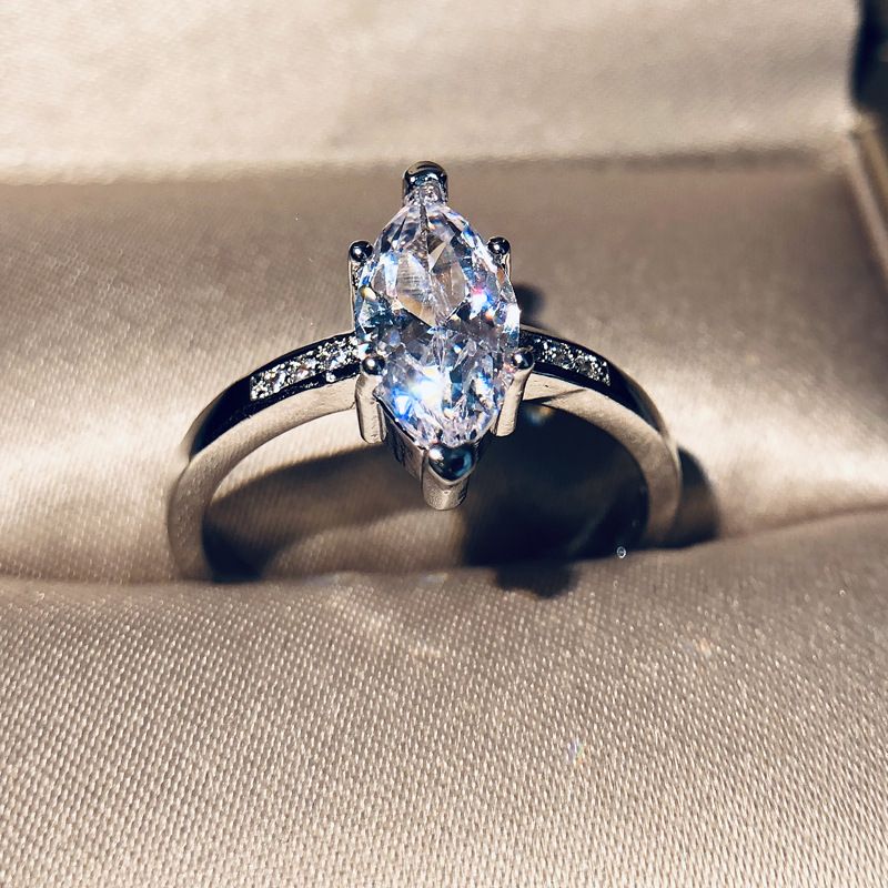 Compra Anillo De Corte De Marquise Delicados Anillos De Compromiso De Plata  Para Mujeres Anillos De Novia De Cristal Joyas De Boda Anillo De Dedo  Anillos Plata 925 Barato | Entrega Rápida