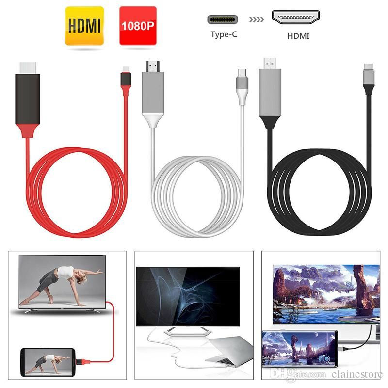 USB-C 3.1 Type C Male to HDMI 1080P HDTV Adapter Cable for Macbook Laptop 2M //3M