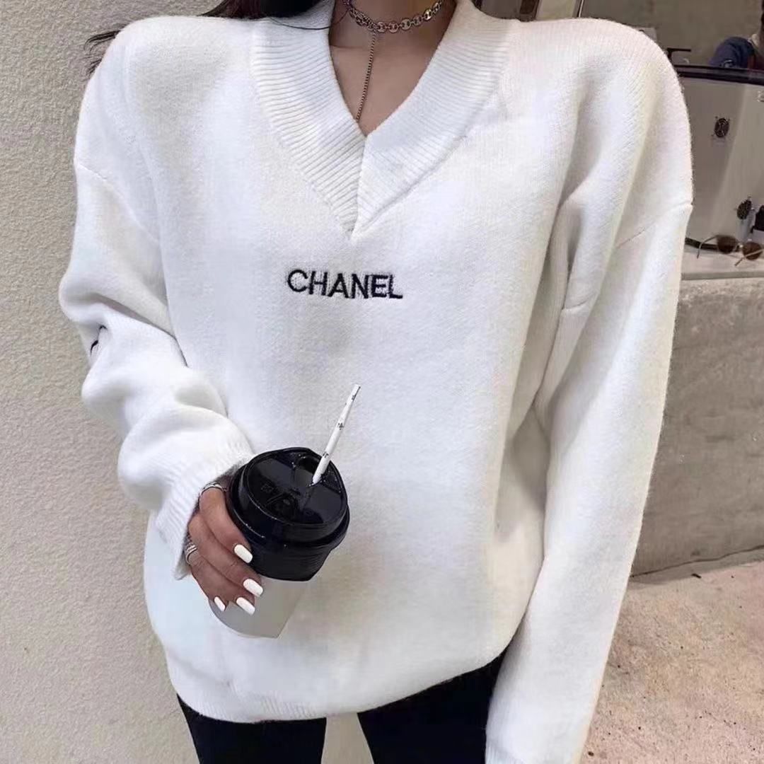 loose v neck sweater women's