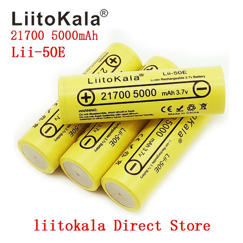 LiitoKala Lii 50E 21700 5000mah Rechargeable Battery 40A 3.7V 10C ...