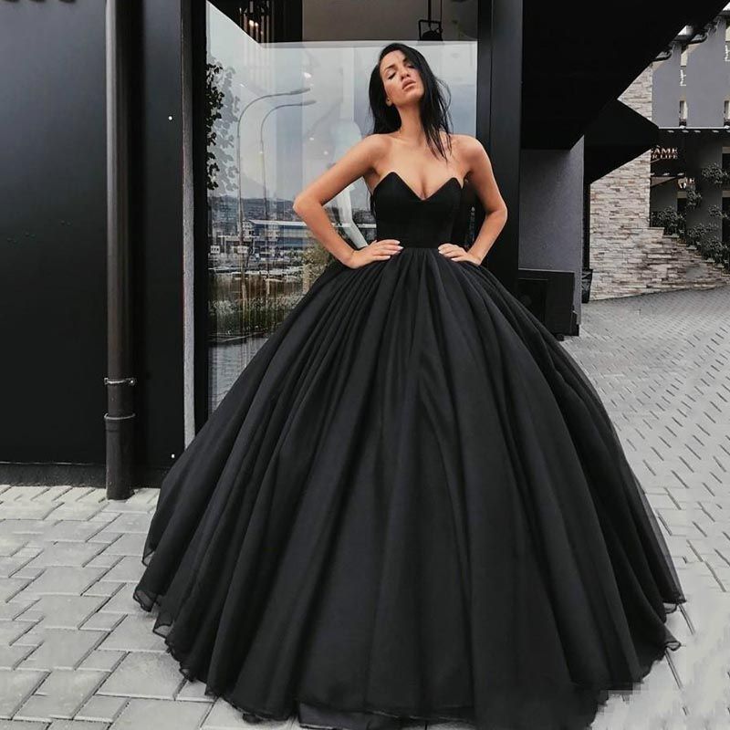 custom black wedding dress