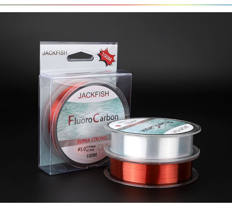 100M long fluorocarbon fishing line red / transparent two colors 432LB