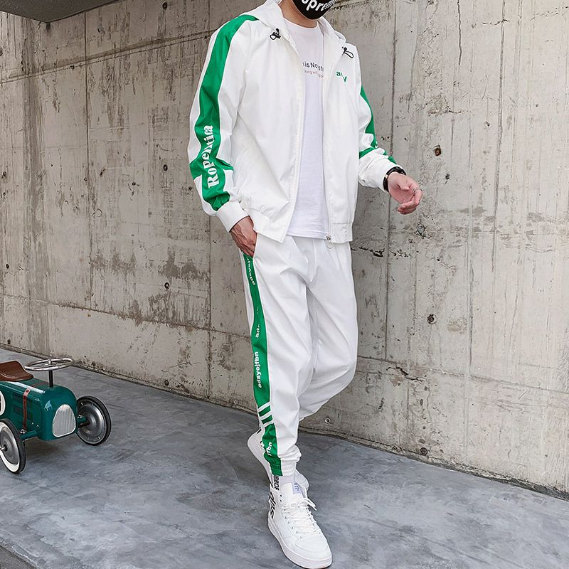 Mens Casual Спортивный Костюм С Капюшоном Мода Осень Водонепроницаемый Белый Костюм Мужчины Тута Sportiva Uomo Мужчины С Длинным Рукавом Set Solid HH50TZ От 10 894 руб.