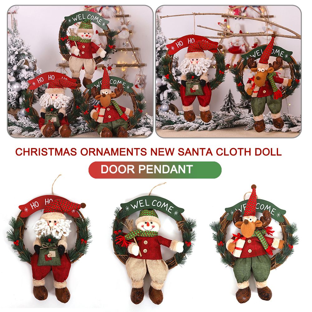 Immagini Di Natale Piccole.Acquista Babbo Natale Corona Di Fiori Da 14 Pollici Buon Natale Front Door Corone Piccole Decorazioni La Casa A 14 35 Dal Rosaling Dhgate Com