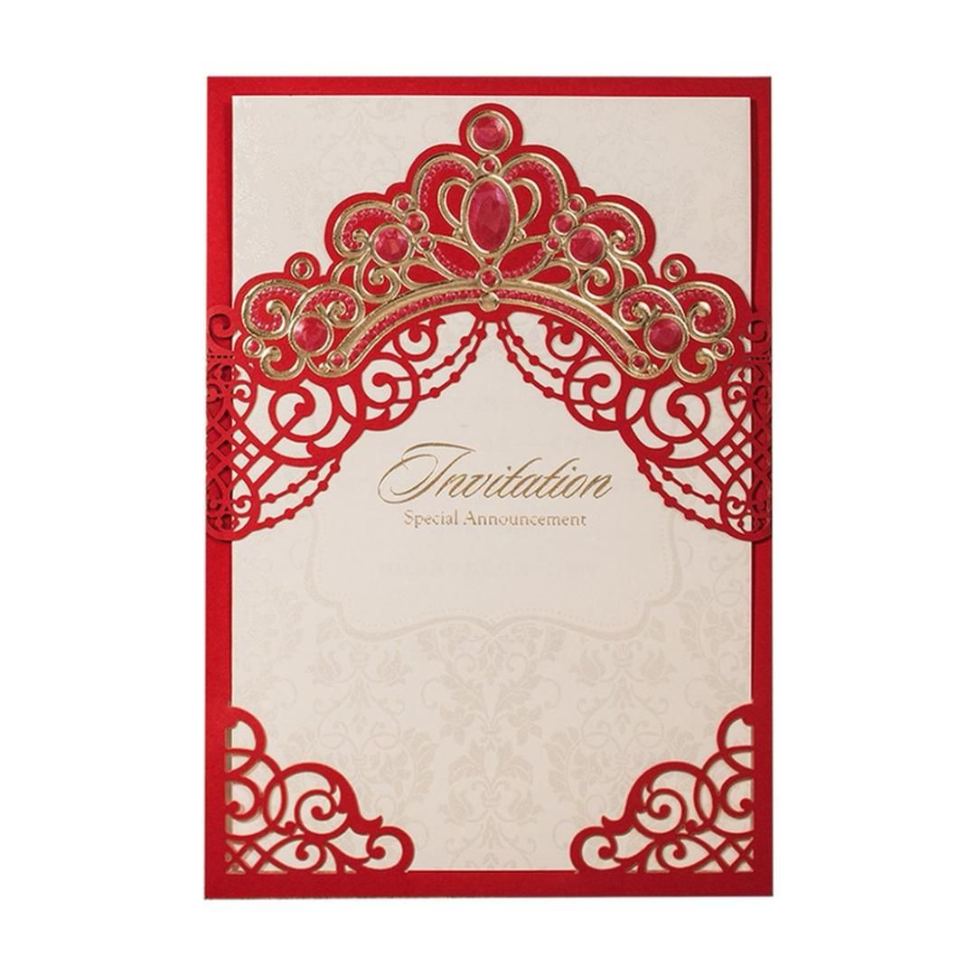 princess dream gold crown laser cut elegant wedding invitations blank invitation card with envelopes for quinceanera boxed christmas cards boxed invitation blank cards