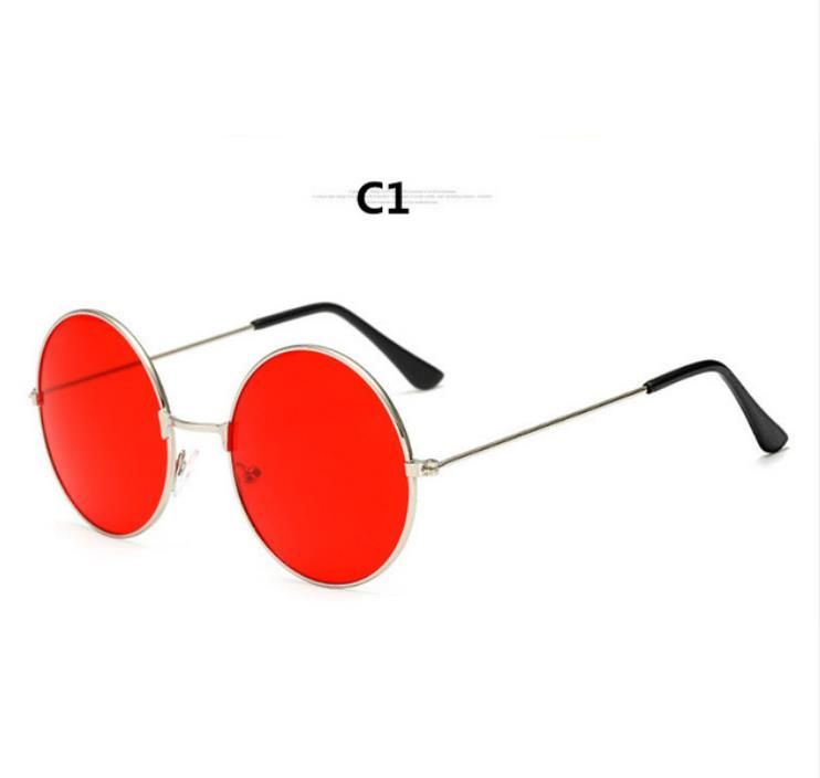 Circular de doble haz libre Antiguas gafas de sol de metalmujer Circular de doble haz libre Antiguas gafas de sol de metalmujer