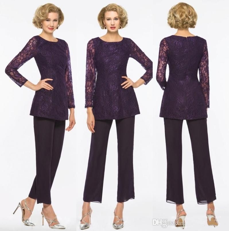 purple mother of the bride pant suits