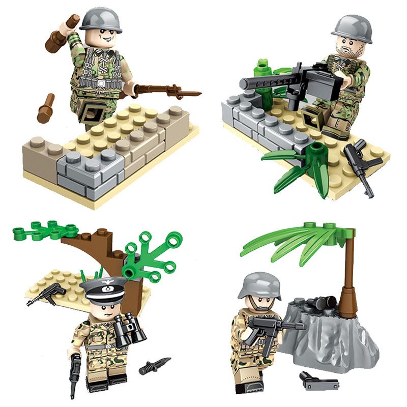 WW2 Mini German Army Soldiers Figures Building Block World War 2 Minifigs