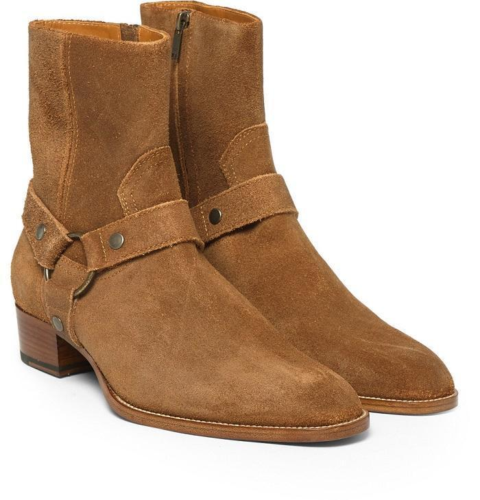 biker boots suede