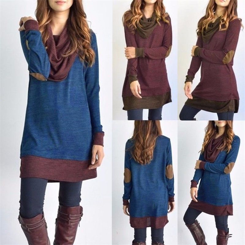 2019 Wide Collar Long Sleeve Comfortable Women Dresses Fashion