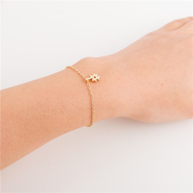 miércoles arrojar polvo en los ojos escucho música 30 UNIDS Tiny Initial Alphabet # Hashtag Pulsera Simple Estampado Número  Carácter Símbolo Letra Signo Piano Musical