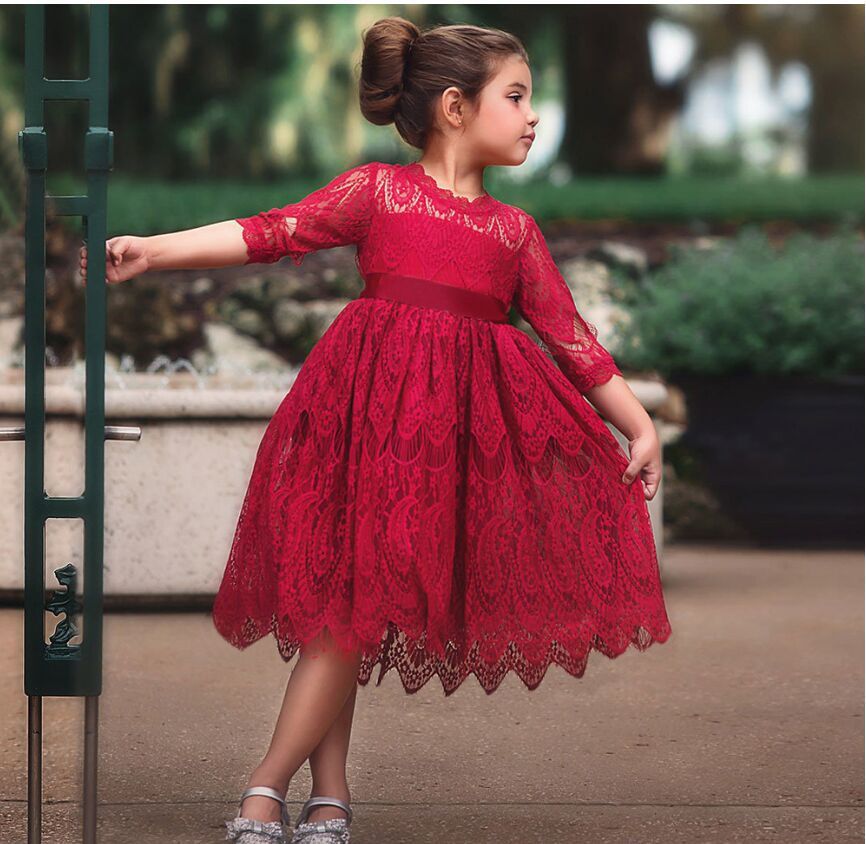 Ahora Acelerar arbusto 2019 nuevo Vestido para niños Otoño e Invierno Vestido de princesa de  encaje para niños Cuello