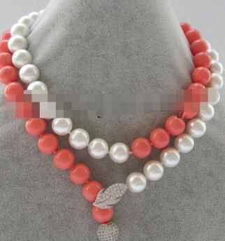coral color necklace