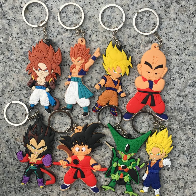 8pcs / set mono animado Dragon Ball Llavero Son Goku Super Saiyan Llavero de PVC de silicona 8pcs / set mono animado Dragon Ball Llavero Son Goku Super Saiyan Llavero de PVC de silicona