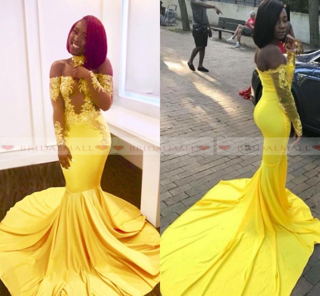 prom dresses yellow 2019