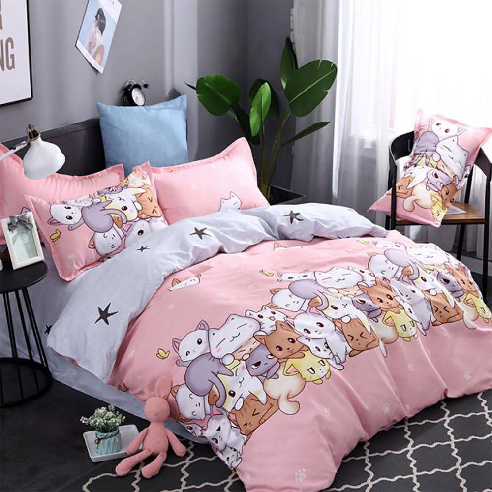 Cute Pig Bedding Set King Size Cartoon Fashionable Yellow Duvet
