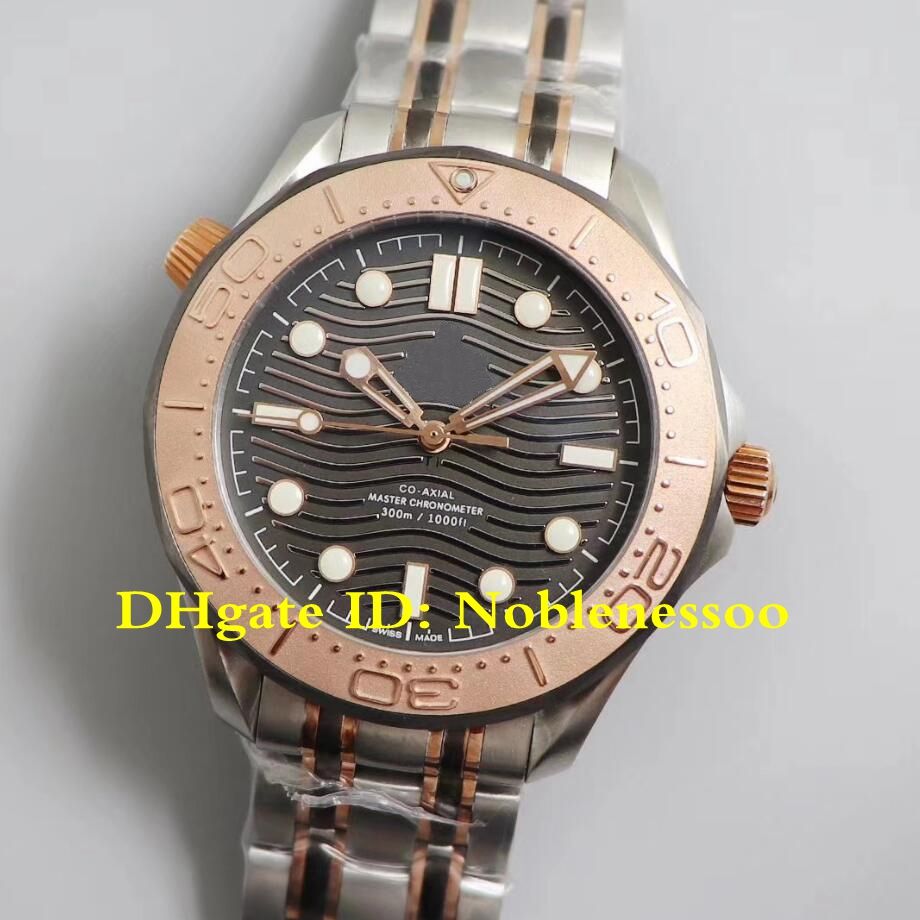 Super Swiss CAL.8806 Movement OM Produce Mens Rose Gold Co Axial Grey Dial 300M 42mm 210.60.42 