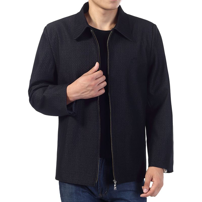 Men Autumn Spring Jackets Smart Casual Basic Coat Turn Down Collar