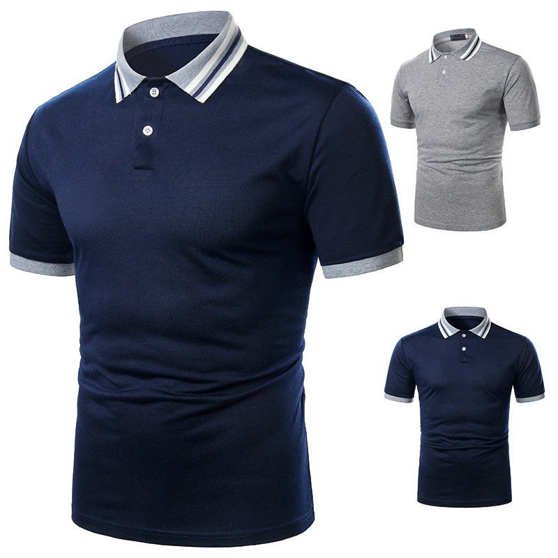 2020 Men Designer Panelled Collar Polos Fashion Natural Color Short